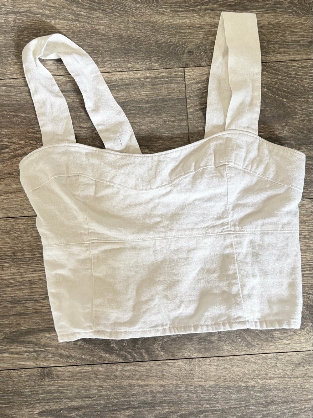 Abercrombie & Fitch White Cropped Bustier Tank
